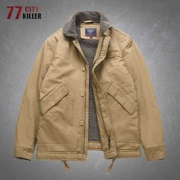 Outdoor Jackets Hoodies New Lambwool Parkas Mens Winter Thicken Warm Solid Color Cargo Jackets Outdoor Sport Climbing Hiking Bomber Military Coats Mlae 0104