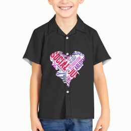 Camisas casuales para hombres amor diseño impreso 5-12 niños