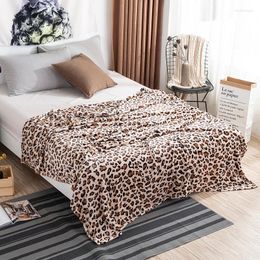 Blankets Leopard Printed Winter Warm Flannel For Beds Soft Fuzzy Mink Throw Faux Fur Coral Fleece Aeroplane Blanket