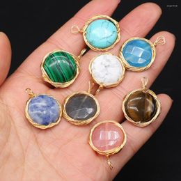 Pendant Necklaces Natural Stone Agates Crystal White Turquoises Sodalite Tiger Eye Pendants For Earring Necklace Jewellery Making Gift Size