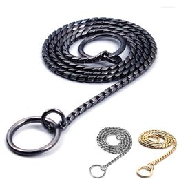 Dog Collars Gold Chain Collar Choker Necklace Training Dogs Metal Strong Pet Black Snake P For Small Large