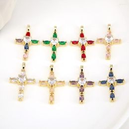 Pendant Necklaces 8PCS Fashion Simple Multi-color Cross Zircon Necklace Women CZ Pave Jewelry Accessories