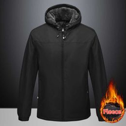 Outdoor Jackets Hoodies Plus Thicker jaquetas Men Winter Warm Fleece Waterproof Windproof Jacket Outdoor Sports Hooded 0104