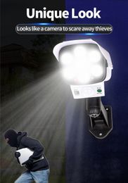 IP65 77 LED Camera Solar Lights Motion Sensor Outdoor Wall Lamp Rechargeable Adjustable Rotation LED Spotlight For Street Garden