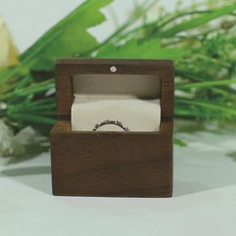 Jewellery Pouches Walnut Wood Box Storage Gift Mini Wedding Case For Anniversary