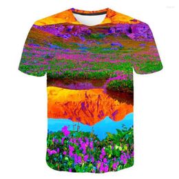 Men's T Shirts Women's Streetwear Summer 3D Tulip Flower T-shirt Casual Printing Plant Print Ladies Tops