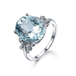 Wedding Rings 2023 Fashion Women For Girl Engagement Band Jewelry Gift Elegant Butterfly Light Blue Crystal Rhinestones
