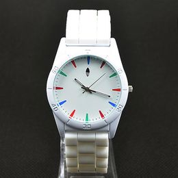 Casual Brand Clover Women Men's Unisex 3 Leaves leaf style dial Silicone Strap Analog Quartz Wrist watch AD022694