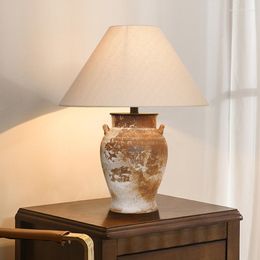 Table Lamps Clay Pot Decoration Lamp Minimalist Bedroom Bedside Living Room Study Homestay High-end Retro