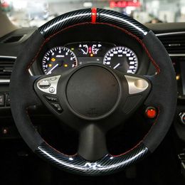 for Infiniti FX FX35 FX37 FX50 2009-2013 QX70 Black non-slip Carbon Fibre car Steering Wheel Cover