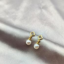 Stud Earrings Korean Style Pearl For Women Plated Gold S925 Silver Needle Luxury Small Fashion Jewellry Accessories