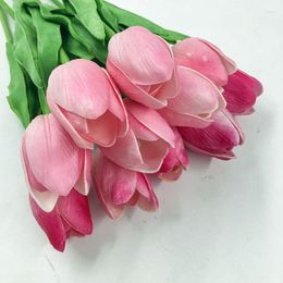 Decorative Flowers 2PCS/lot PU Tulips Real Touch Artificial Wedding Decorations Mini Tulip For Home & Wreaths