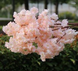 Decorative Flowers 50pcs Silk Cherry Blossom Flower Branch Begonia Sakura Tree Stem For Event Wedding Decor Artificial SN