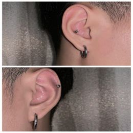 Backs Earrings 16mm For Man Gold/Black Colour Round Circle Earring Ear Ring Clip