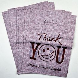 100pcs 20 26cm Thank you smile bags Small plastic gift Jewelry pouches cosmetic Shopping Bags209M