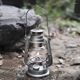 Table Lamps 28cm Portable Retro Style Outdoor Camping Kerosene Lamp Oil Antique Bronze Lantern Nostalgic Bedside Home Decor