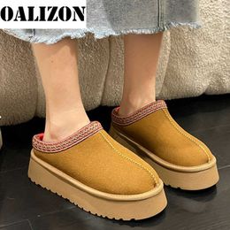 Boots Women Fur Flip Flops Platform Slippers Winter Shoes 2022 New Short Plush Casual Home Cotton Warm Flats Mules Zapatos 221215