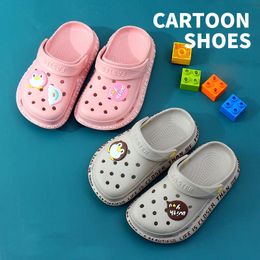 Slipper Kids Summer Slippers Boys Girls Sandals Fruit Hole Shoes Garden Shoes EVA Mules Children Beach Cave Shoes 6-16 Year Baby Clogs T230104