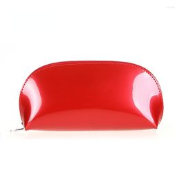 Cosmetic Bags Shell Bag Patent Leather Zipper Make Up Korean Portable Travel Waterproof Pvc Women's Makeup Organizer Case