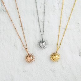 Pendant Necklaces Mavis Hare Stainless Steel Sun Necklace With Bead Chain You Are My Jewellery As Valentine's Day Gift