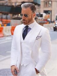 Customise tuxedo One Button Handsome Peak Lapel Groom Tuxedos Men Suits Wedding/Prom/Dinner Man Blazer Jacket Pants Tie Vest W1215