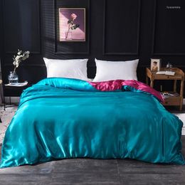 Bedding Sets Luxury Couple Solid Set Silk Satin Soft Bed Sheets And Pillowcases Duvet Cover White Beding Bedspread For Linen