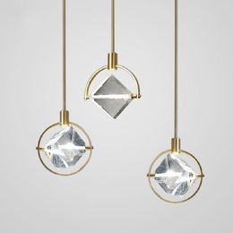 Chandeliers Modern Diamond Chandelier Restaurant Bar Cafe Crystal Pendant Lamp Bedside Decoration Lighting Loft Dining Hanging Lights