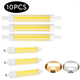 10Pcs Dimmable R7S LED Floodlight Bulbs COB Ceramic Light 118mm 15W Replace 150W Halogen Lamp Bright Cool Warm White AC 220V