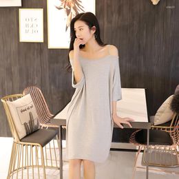 Casual Dresses Women 2023 Spring Summer Loose Plus Size Knitted Off The Shoulder Slash Neck Three Quarter Sleeve Vestidos Dress