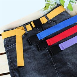 Belts High Quality Fashionable Elastic Canvas For Women Knitted Buckle Adjustable Belt Male Jeans 2023
