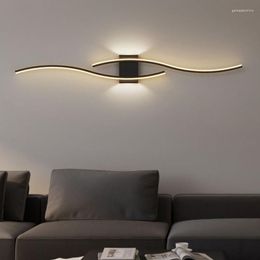 Wall Lamp Modern Minimalist Design LED Light Black White Interior Decoration Lamps For Living Room Bed