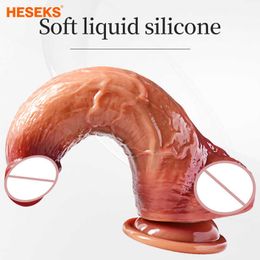 Beauty Items Huge Dildo Erotic Soft Double-layer Silicone Long Dildos Realistic Penis Suction Cup Dick Anal Orgasm Adult sexy Toys for Woman
