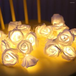 Strings Battery Powered LED 30leds Rose Flower Fairy Christmas Lights Holiday String Valentine Wedding Decorative Light