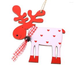 Christmas Decorations Kids Wooden Painted Elk Shape Pendant Tree Pattern Plywood Originality Personality Ornament Party Decoration