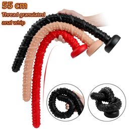 Beauty Items 55cm Super Long Anal Plug Spiral Design Prostate Massage Huge Dildo Butt Particles Stimulation Vagina Masturbator sexy Toys