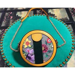 5A Quality 550618 18cm Online Exclusive Ophidia Flora Mini Round Shoulder Bag Zipper closure with Dust Bag DHL 321a