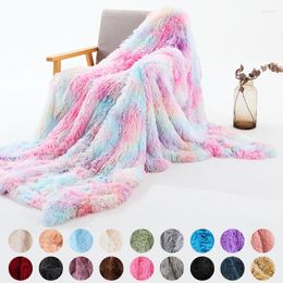 Blankets XC USHIO Super Soft Long Faux Fur Coral Fleece Blanket Warm Elegant Cosy With Fluffy Sherpa Throw Bed Sofa Gift