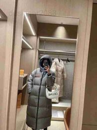 Women's Jackets designer Autumn and winter new classic red label letter filling full warm casual long bread cotton padded jacket 1JVR