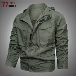 Outdoor Jackets Hoodies Tactical Hooded Jacket Men Waterproof Military Windproof Multi-pocket Cargo Jackets Male Outdoor SWAT Combat Coat Autumn Spring 0104