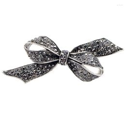 Brooches CINDY XIANG Rhinestone Bow For Women Vintage Black Brooch Pin Elegant Large Fashion Jewellery High Quality Gift