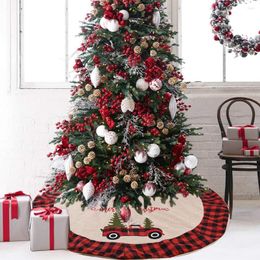 Christmas Decorations Linen Tree Skirt Car 120cm Decorative Drop