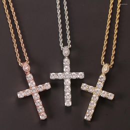 Pendant Necklaces Manufacturers Wholesale Selling Zircon Cross Necklace Trend Personality Men And Women Hip-hop Jewellery