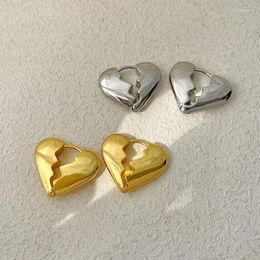 Hoop Earrings 2023 Europe And American Trend Metal Broken Heart Design Women Personality Ear Buckle Brass Plated 18K Gold Jewellery