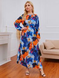 Casual Dresses Siskakia Viscose Cotton Long Sleeve Maxi Dress For Women Summer 2023 Holiday Arabic Middle East Clothes