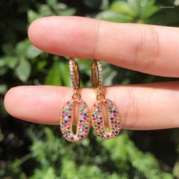 Dangle Earrings Fashion Copper Colourful Cubic Zirconia Little Round And Crab Pliers Trendy Women Free Drop