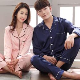 Men's Sleepwear Men's Nightwear Couple Clothes Women Trendyol Pajama Sets Ice Silk Thin Loose Leisure Breathable Lounge Sexy Adult