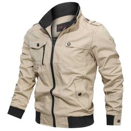 Outdoor Jackets Hoodies Army Men's Bomber Jacket Pure Cotton Streetwear Pilot Flight Outwear Military Windbreaker Cargo Flight Coat Spring/Fall 2022 0104