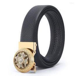 Belts Men Belt Male PU Leather Strap For Automatic Buckle Black Men's Cummerbunds Cinturon Hombre