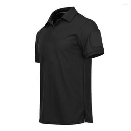 Men's Polos Men Summer Shirt Turn-down Collar Lapel Keep Trendy Pure Color T-shirt For Daily Wear
