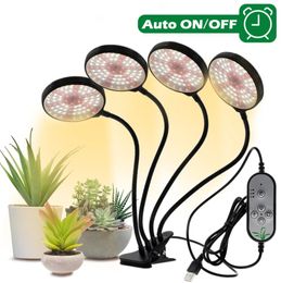 LED Grow Light Phytolamps USB with Timer Control Desktop Clip Phyto Lamps for Plants Seedling Flowers Grow Box